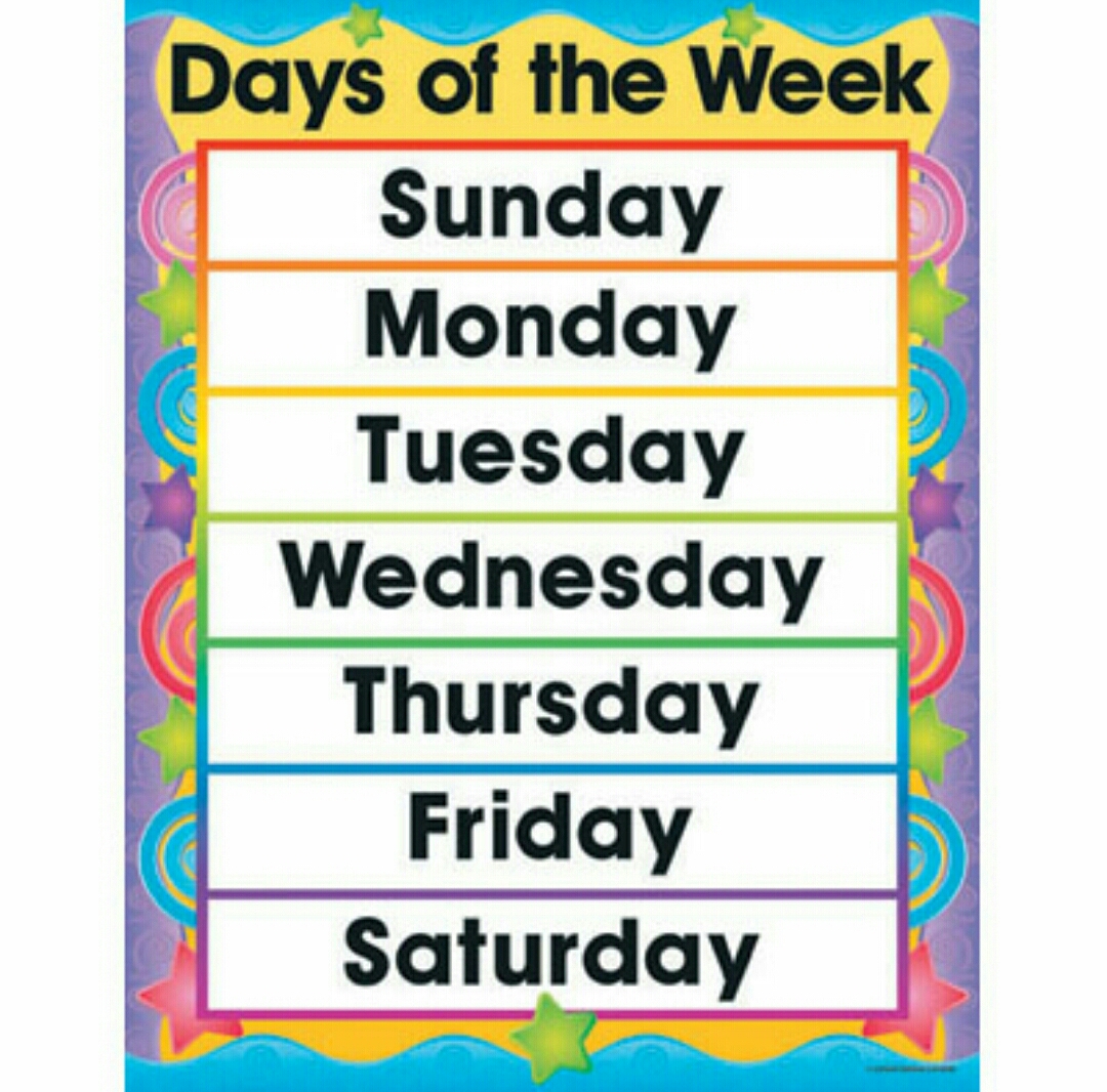 Days of the week English For Life